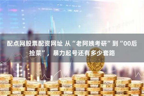 配点网股票配资网址 从“老阿姨考研”到“00后捡菜”，暴力起号还有多少套路